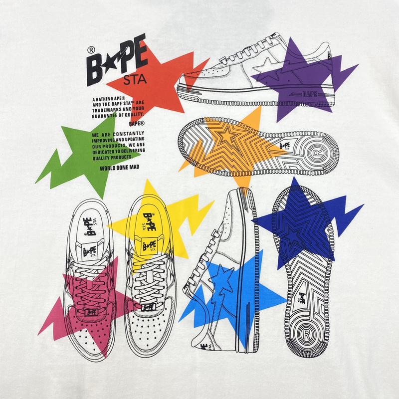 Футболка A Bathing Ape Stars "White" фото № 2