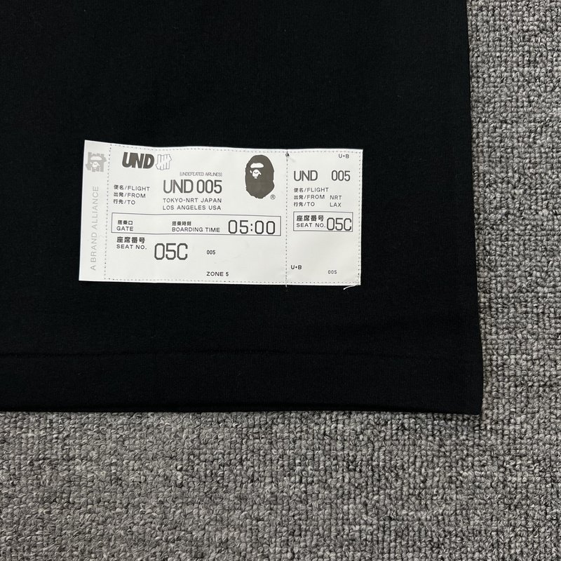 Футболка A Bathing Ape Print Airplane Flight "Black/Blue" фото № 2