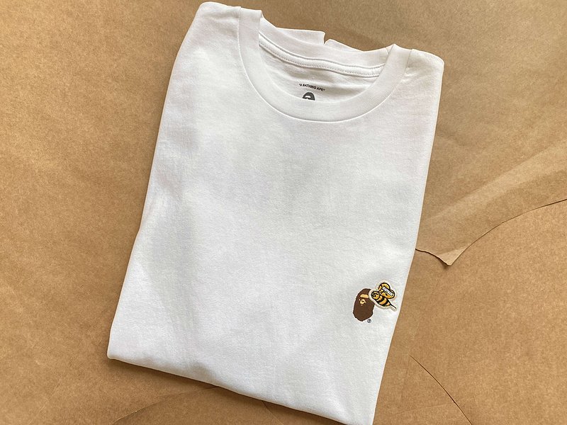 Футболка A Bathing Ape Bee "White" фото № 7