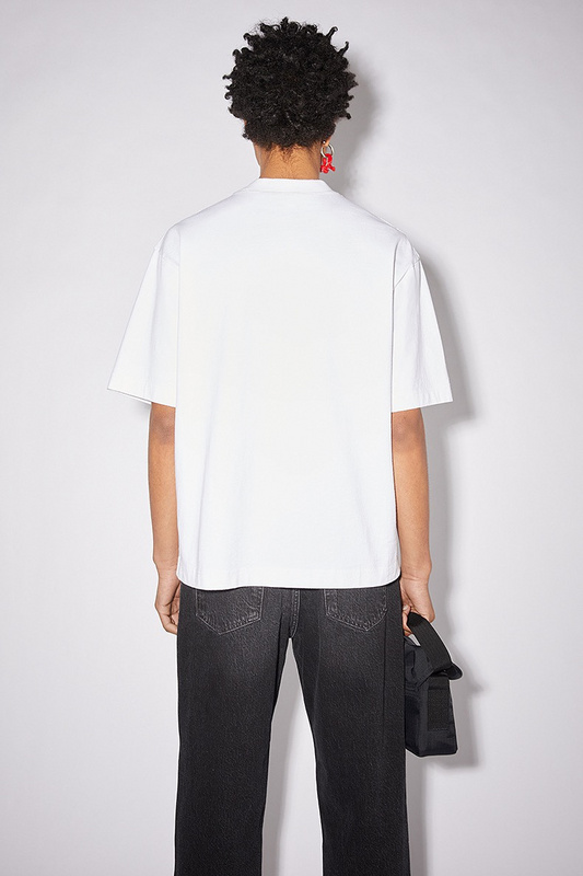 Футболка Acne Studios Short Sleeve Logo Text AS "White" фото № 3