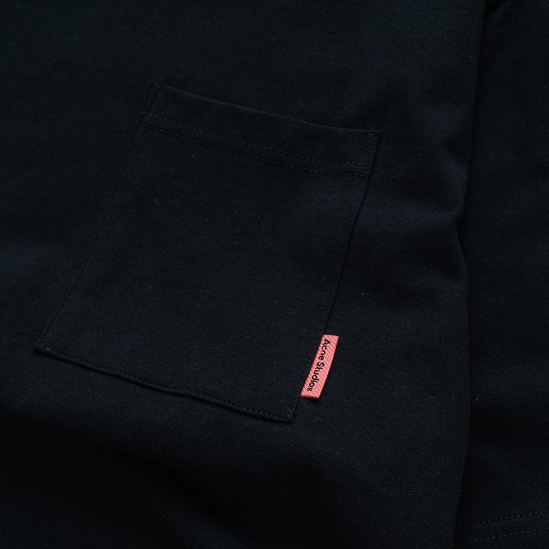 Футболка Acne Studios Logo Pocket "Black" фото № 5