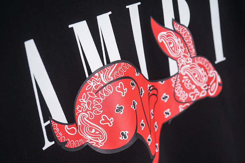 Футболка Amiri Logo And The Red Hare "Black" фото № 6