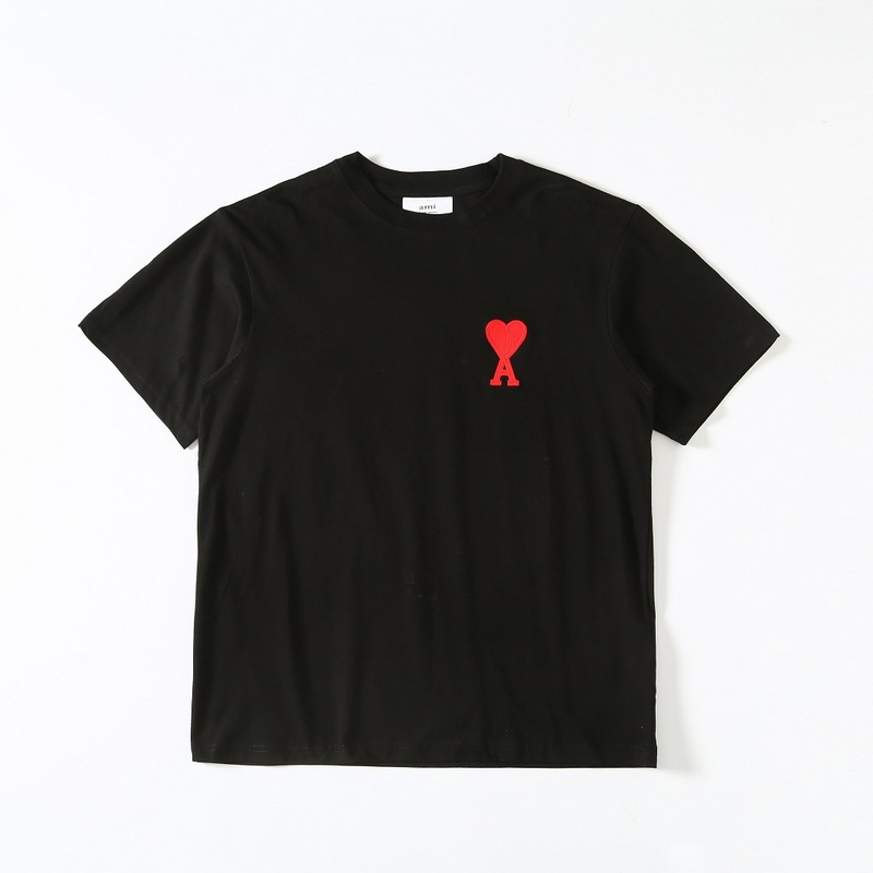 Футболка Amiri With A Red Logo Letter And A Heart "Black" фото № 2
