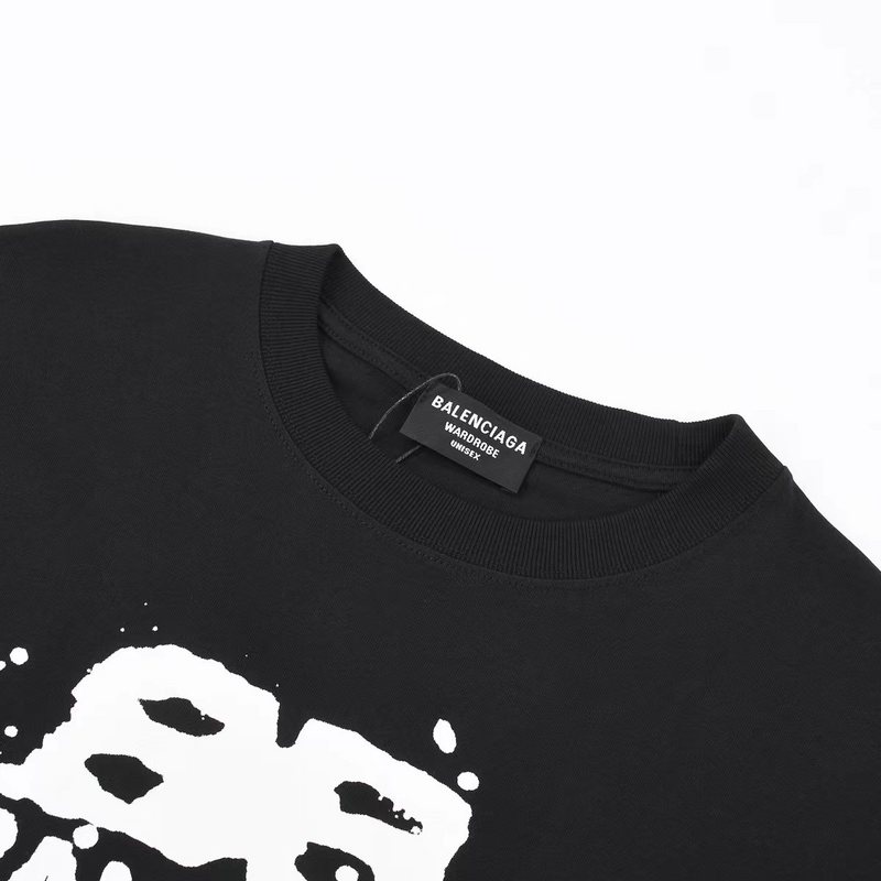Футболка Balenciaga Sloppy Logo Style "Black" фото № 6