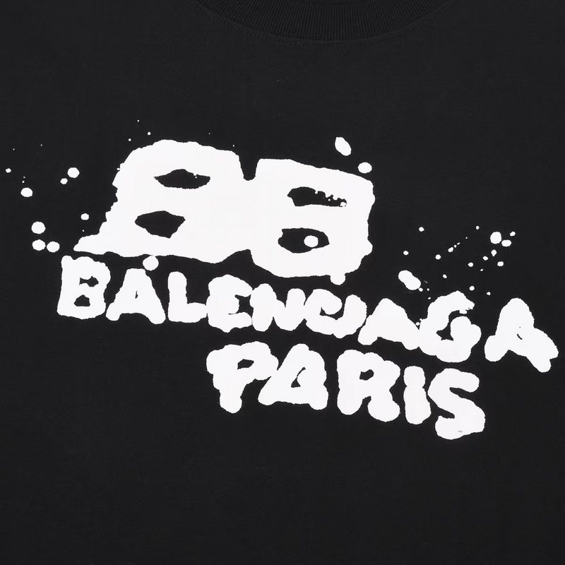 Футболка Balenciaga Sloppy Logo Style "Black" фото № 8