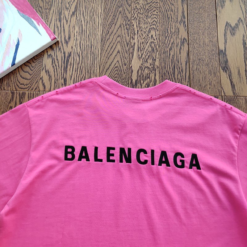 Футболка Balenciaga Cotton With Logo Print "Pink" фото № 4