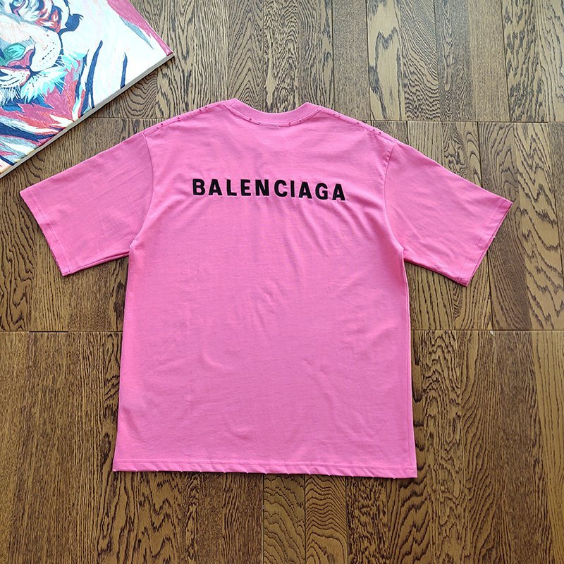 Футболка Balenciaga Cotton With Logo Print "Pink" фото № 5