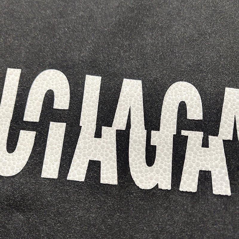 Футболка Balenciaga Uneven Lettering "Black" фото № 8