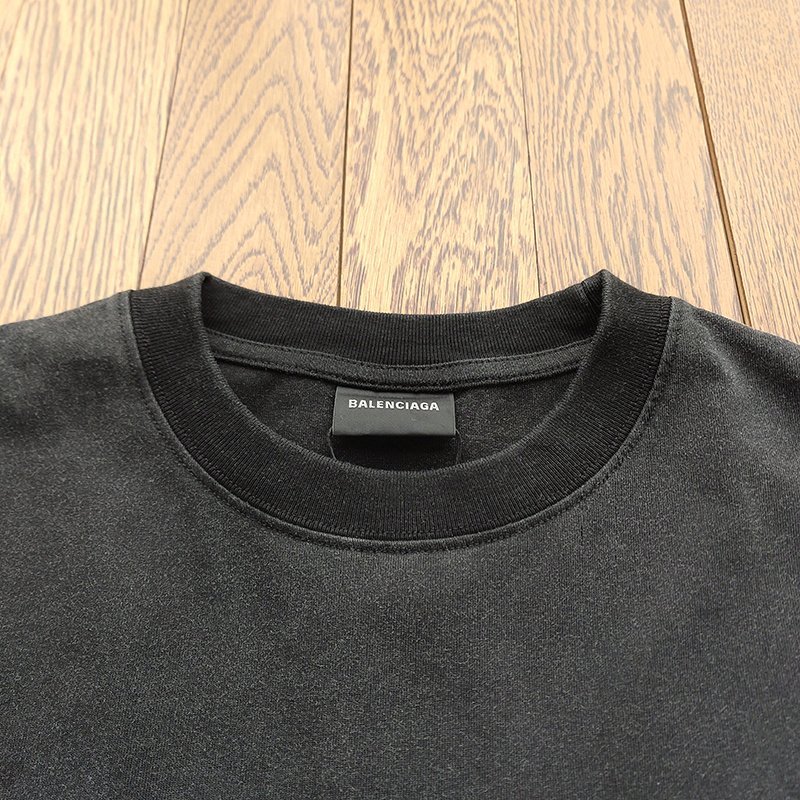 Футболка Balenciaga Uneven Lettering "Black" фото № 5