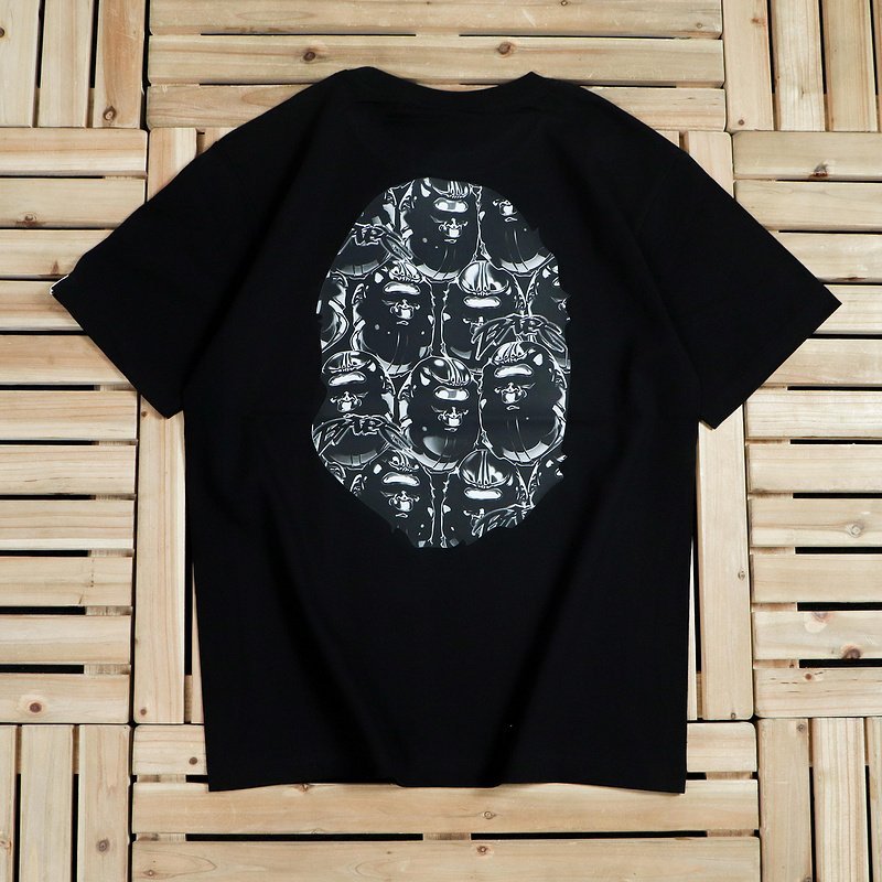 Футболка Bape Big Logo With Background From Apes "Black" фото № 2