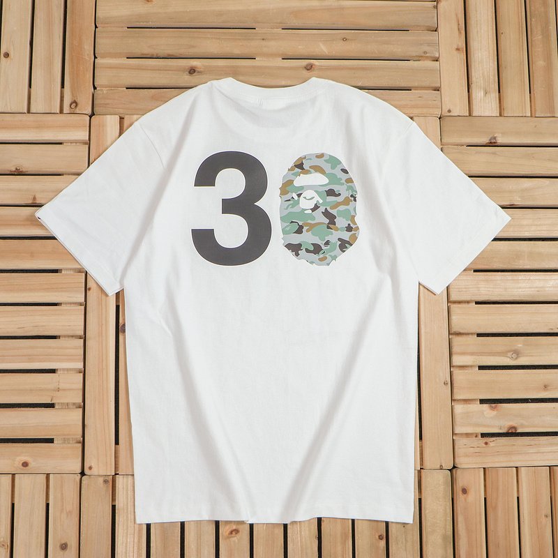 Футболка Bape With Man And Number "White" фото № 2