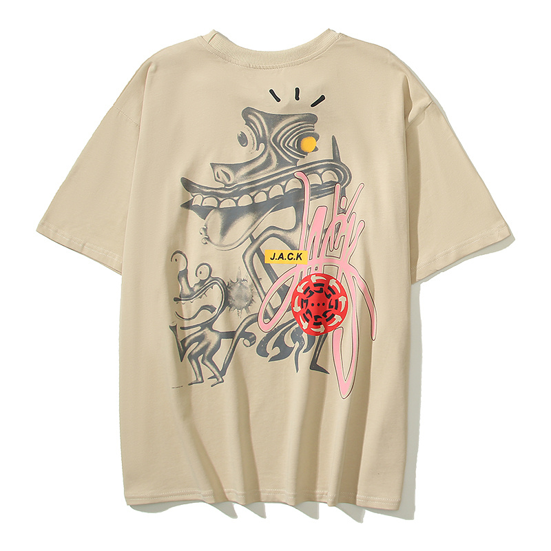 Футболка Cactus Jack Merch Monster Print "Beige" фото № 2