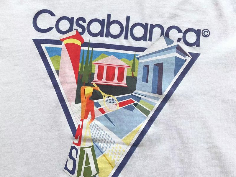 Футболка Casablanca Image Inside Triangle And Inscription Tennis Club "White" фото № 3