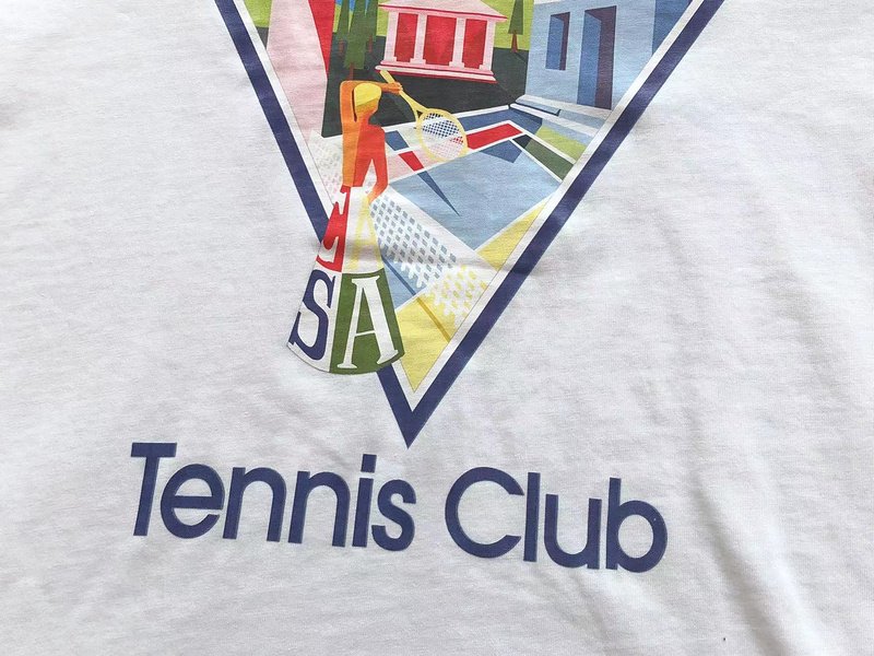 Футболка Casablanca Image Inside Triangle And Inscription Tennis Club "White" фото № 4