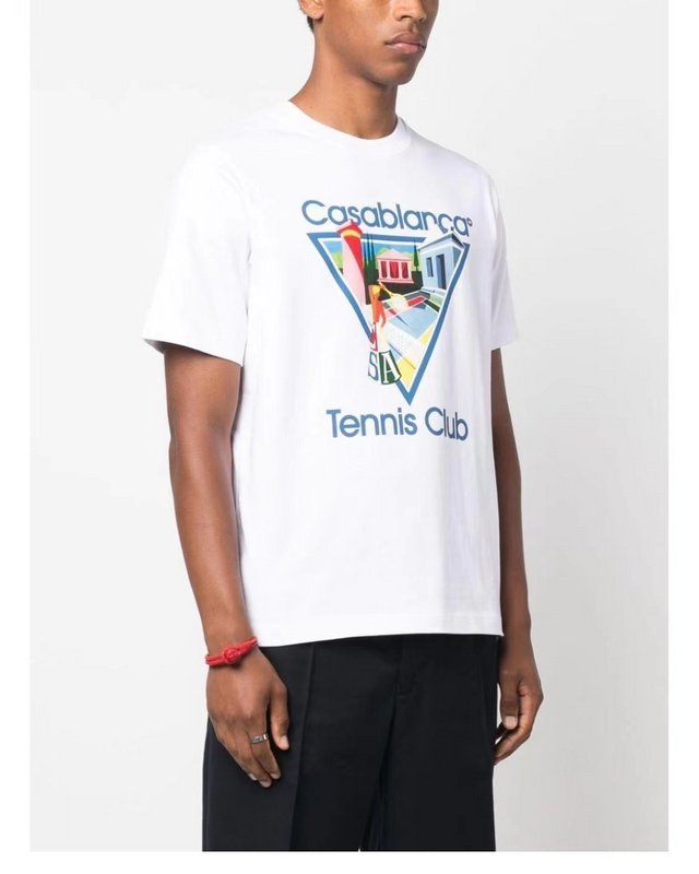 Футболка Casablanca Image Inside Triangle And Inscription Tennis Club "White" фото № 5