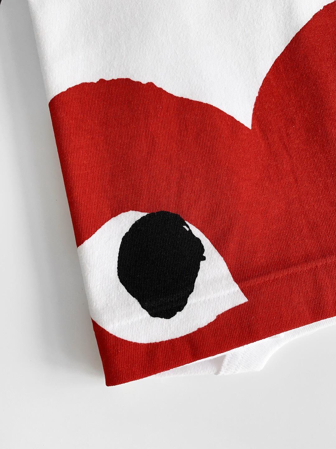 Футболка Comme des Garçons Play Red Heart Eyes "White" фото № 6