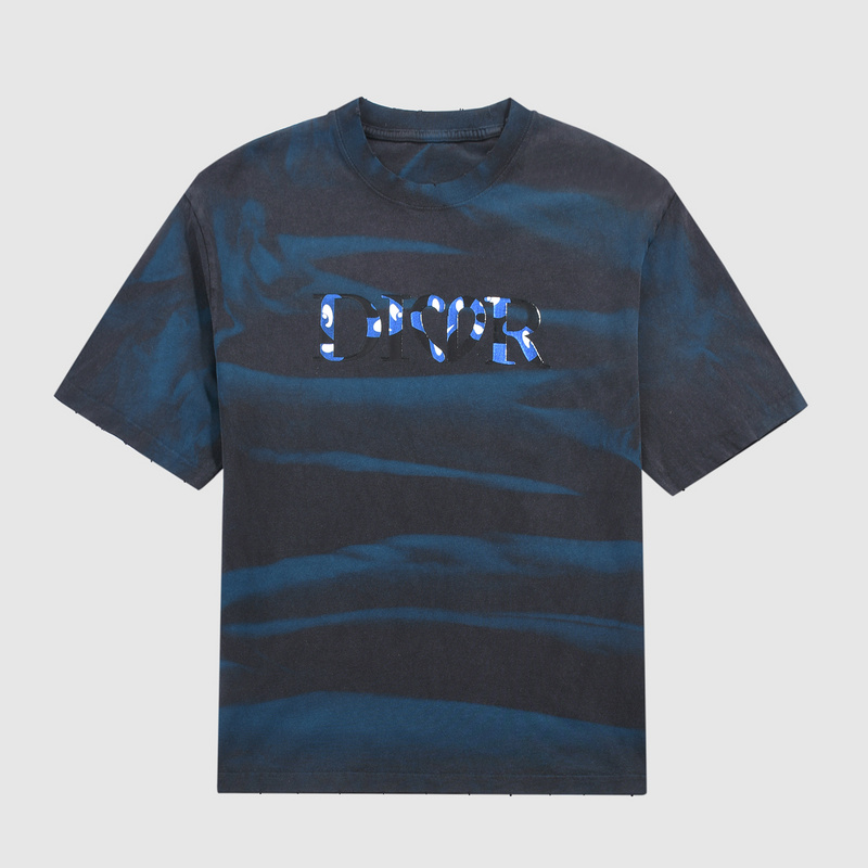 Футболка Dior The Letter Of The Logo Form Heart "Gray/Blue" фото № 2