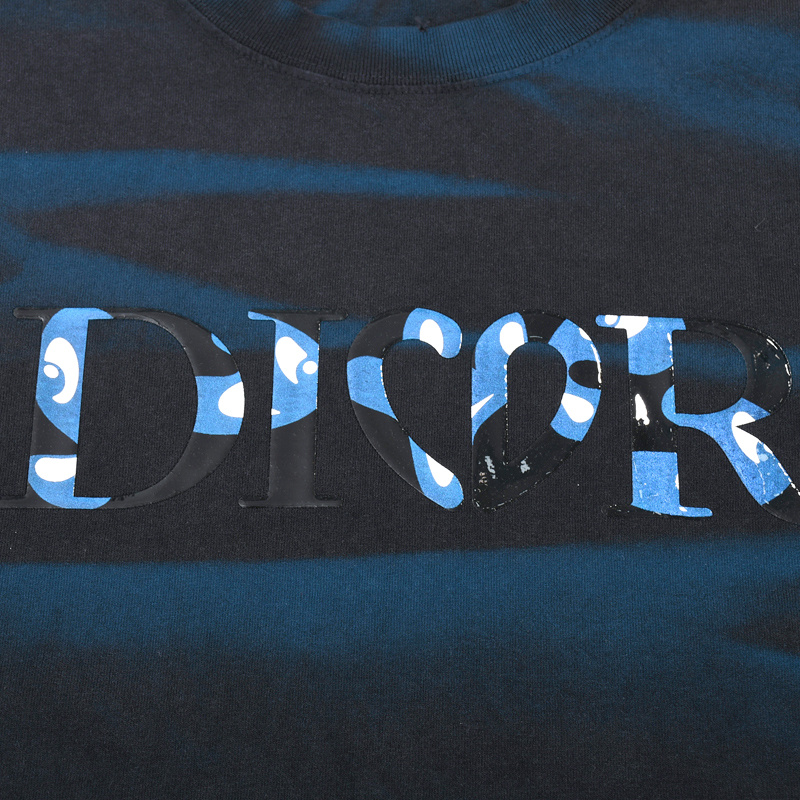 Футболка Dior The Letter Of The Logo Form Heart "Gray/Blue" фото № 4