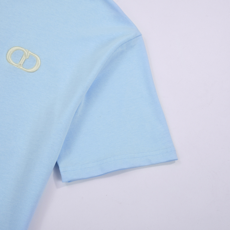 Футболка Dior Basic Collection With Small Logo "Blue" фото № 4