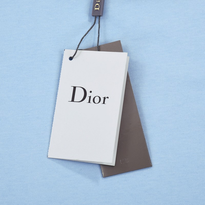 Футболка Dior Basic Collection With Small Logo "Blue" фото № 8