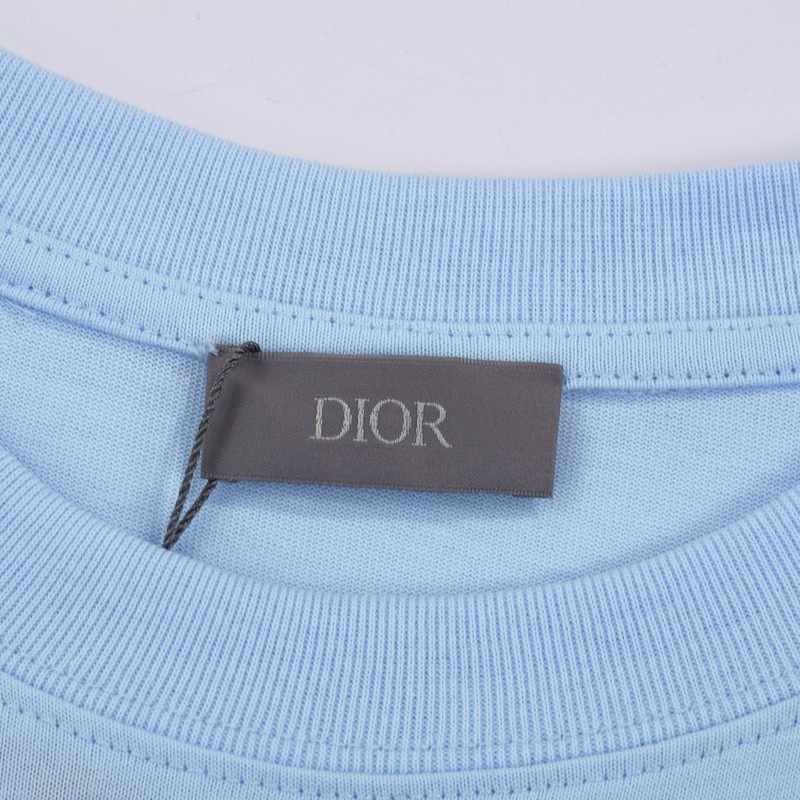 Футболка Dior Basic Collection With Small Logo "Blue" фото № 6