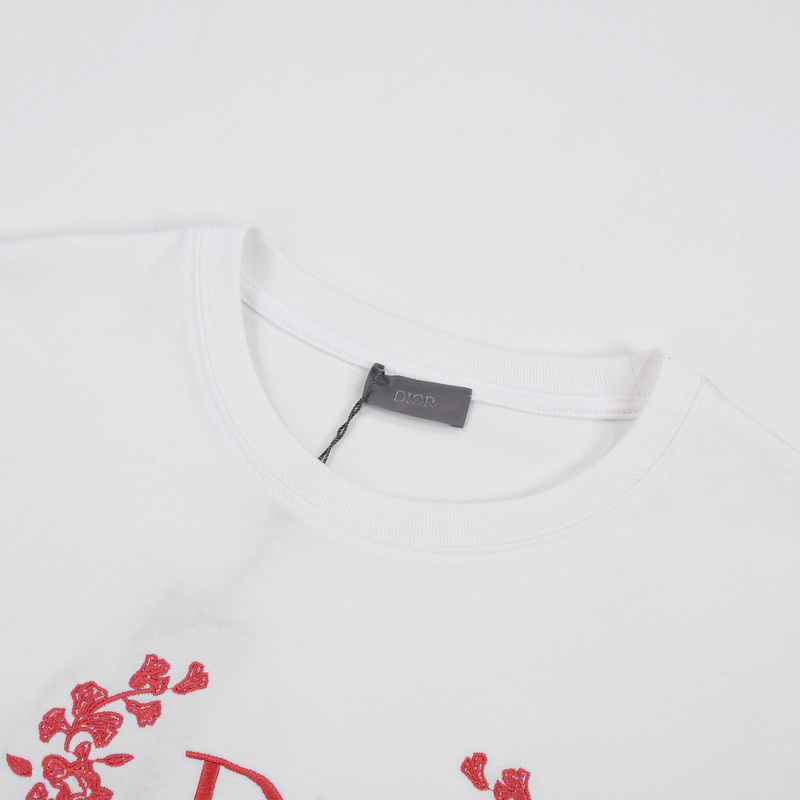 Футболка Dior With Wreath Of Flowers "White" фото № 2