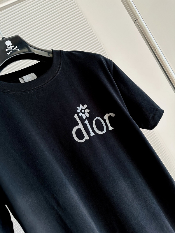 Футболка Dior With A Flower "Black" фото № 4