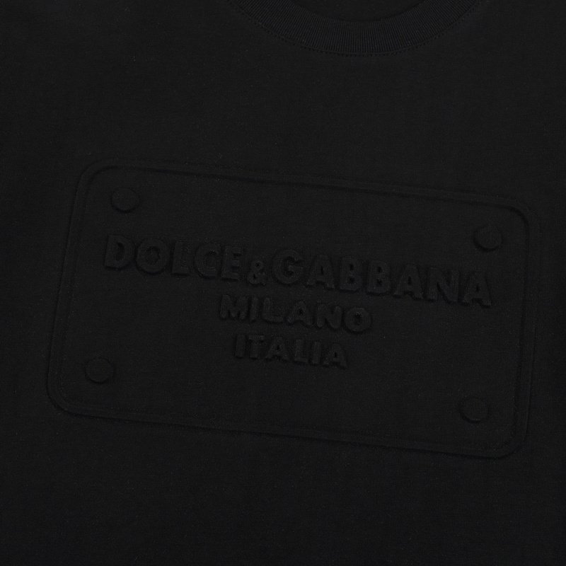 Футболка Dolce And Gabbana With An Embossed Logo "Black" фото № 6