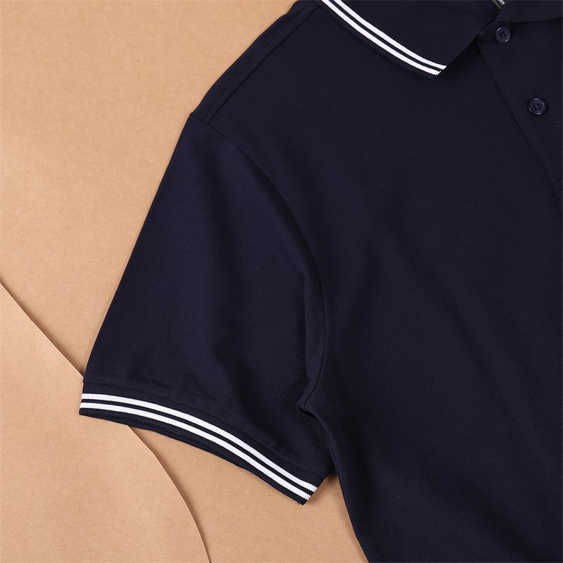 Поло Emporio Armani Edge Decorated By Stripes And Front Small Logo "Blue" фото № 3