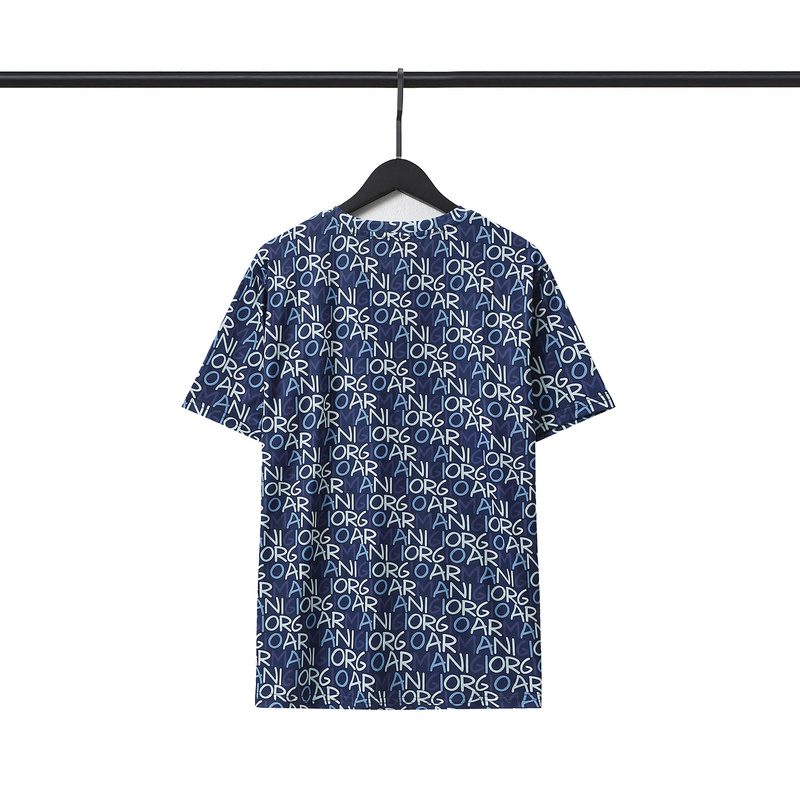 Футболка Emporio Armani With Monogram Print "Blue" фото № 2