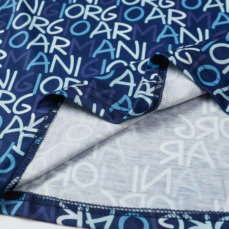 Футболка Emporio Armani With Monogram Print "Blue" фото № 4