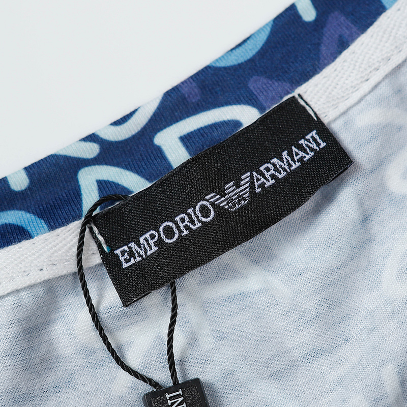 Футболка Emporio Armani With Monogram Print "Blue" фото № 7