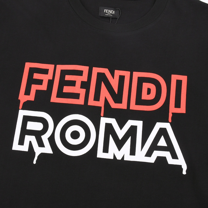 Футболка Fendi With The Inscription Of The Brand Logo "Black" фото № 4