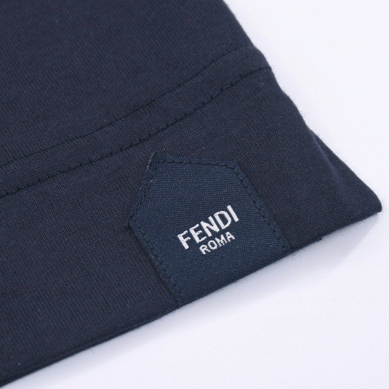 Футболка Fendi Cotton With The Inscription "Blue/Black" фото № 2