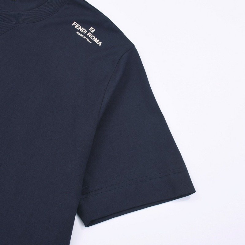 Футболка Fendi Cotton With The Inscription "Blue/Black" фото № 4