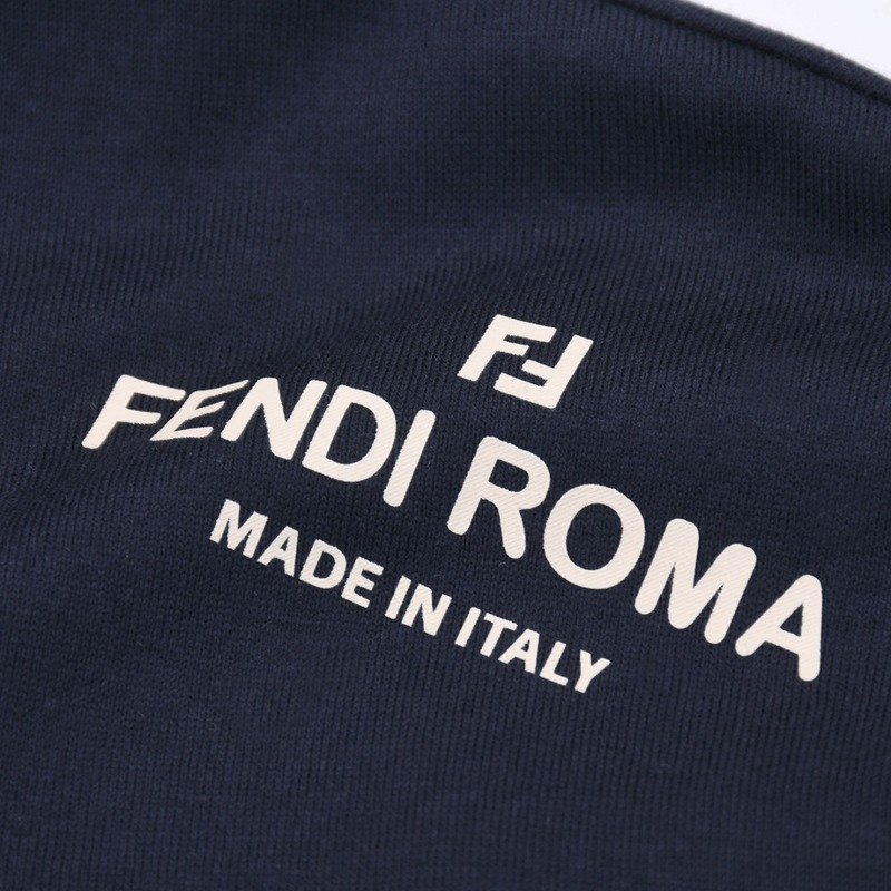 Футболка Fendi Cotton With The Inscription "Blue/Black" фото № 5