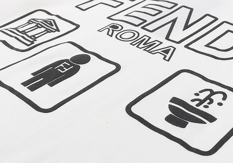 Футболка Fendi Three Signs "White" фото № 3