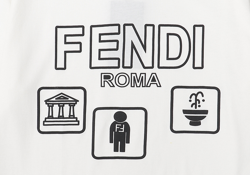 Футболка Fendi Three Signs "White" фото № 5