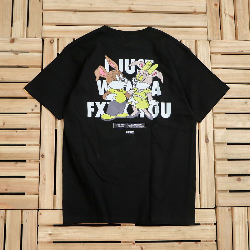 Футболка FR2 Pair Of Rabbits Above Inscription "Black" фото № 2