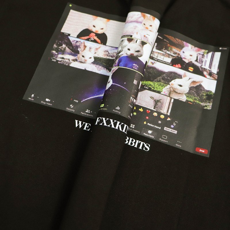 Футболка FR2 Deep Fake Zoom Rabbits "Black" фото № 2