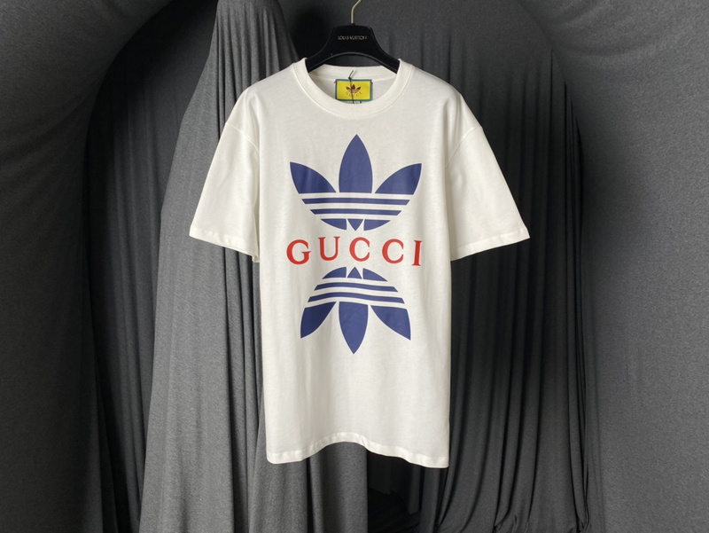 Футболка Gucci Duplicate Logo Adidas "White" фото № 2