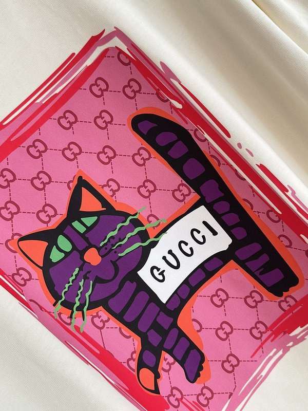 Футболка Gucci Purple Cat "Cream" фото № 4