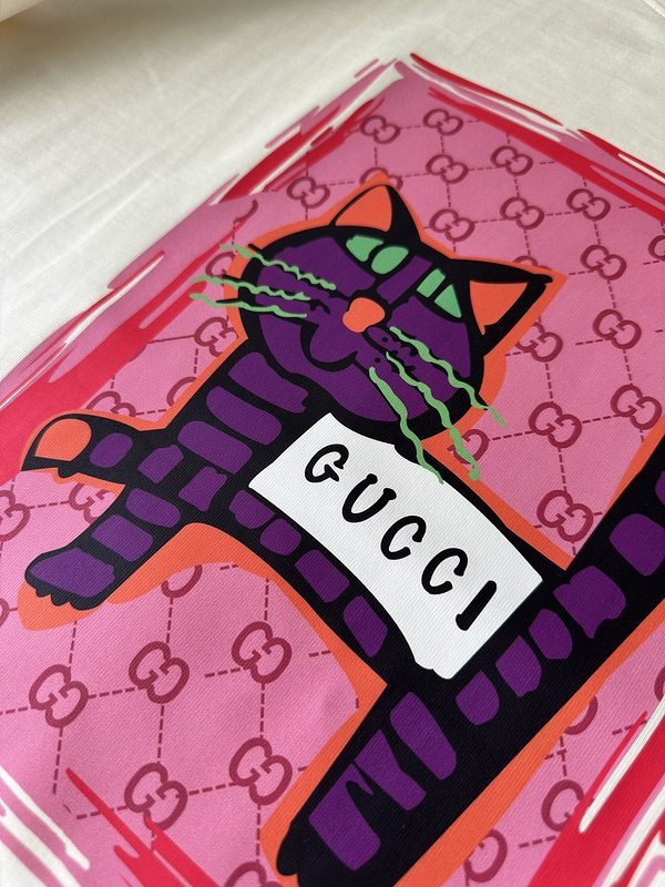 Футболка Gucci Purple Cat "Cream" фото № 7