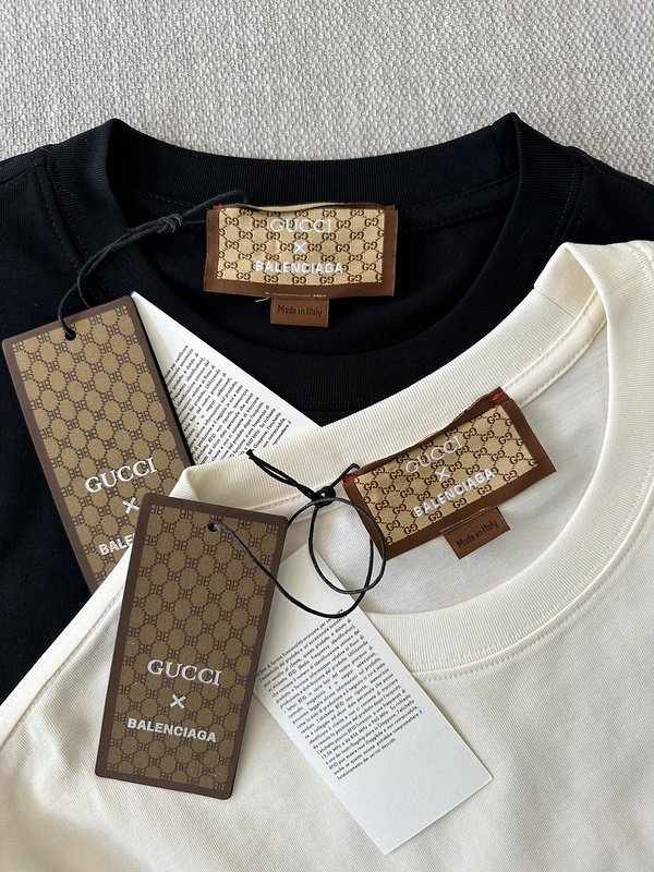 Футболка Gucci X Balenciaga BB And GG Logo "Cream" фото № 2