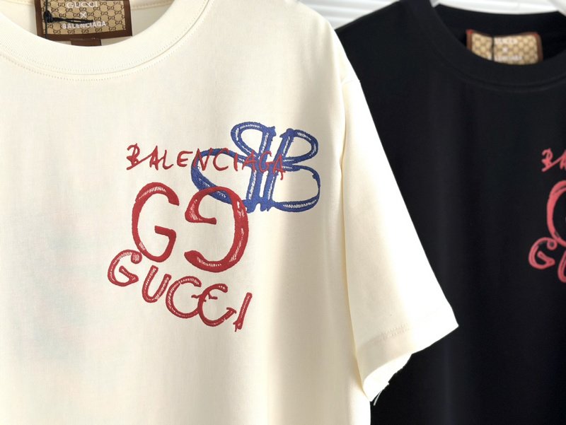 Футболка Gucci X Balenciaga BB And GG Logo "Cream" фото № 5