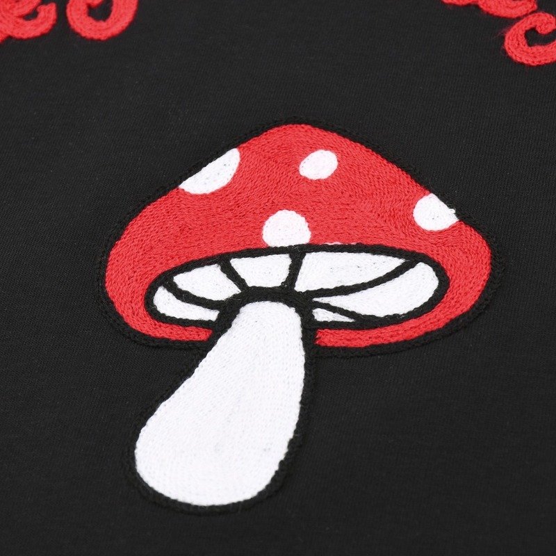 Футболка Gucci Red Hat Mushroom "Black" фото № 2