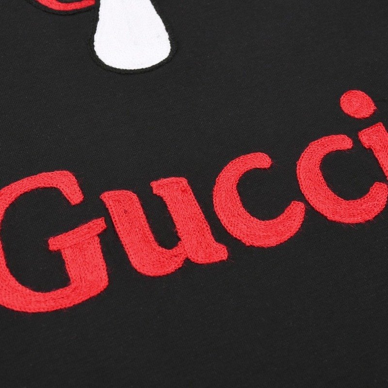 Футболка Gucci Red Hat Mushroom "Black" фото № 5