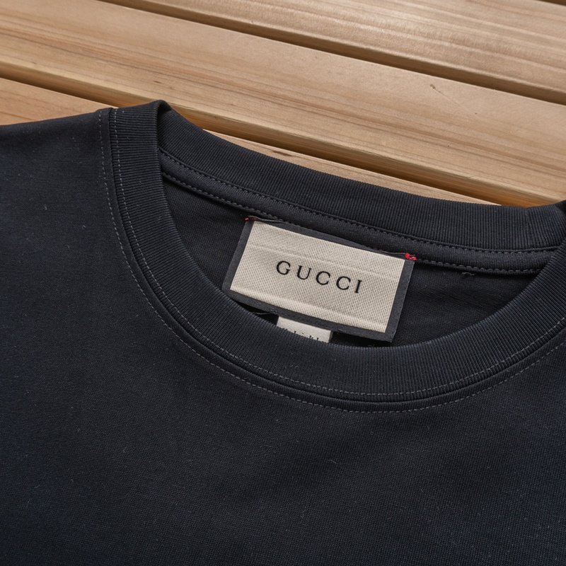 Футболка Gucci Wave Line And Circle Front Print "Black" фото № 4