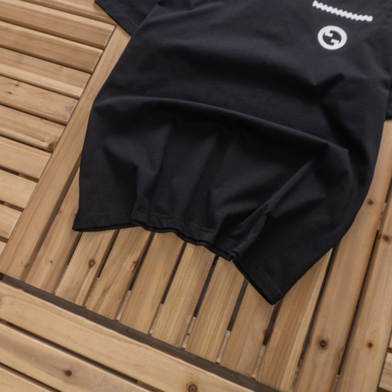 Футболка Gucci Wave Line And Circle Front Print "Black" фото № 5