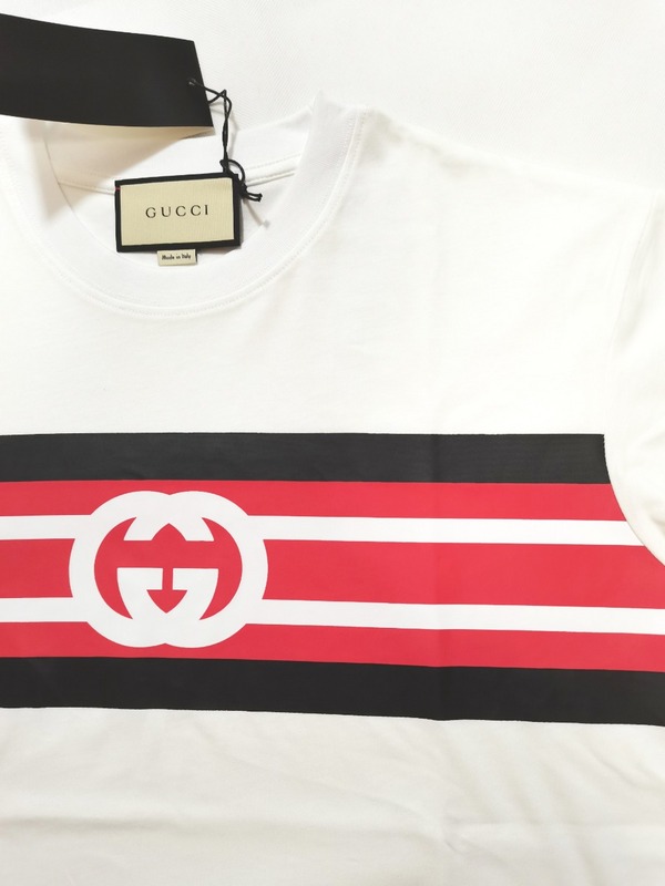 Футболка Gucci With A Brand Stripe "White" фото № 5
